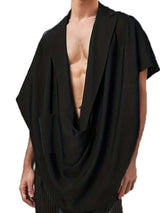 Men's Full Size Pocket Patched Draped Asymmetrical Hem Cape Plus Size - Trendsi - Flyclothing LLC