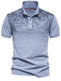 Men's Printed Collared Neck Short Sleeve Polo - Trendsi - Flyclothing LLC