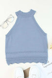 Eyelet Mock Neck Tank - Trendsi - Flyclothing LLC