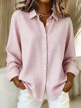 Full Size Plaid Button Up Long Sleeve Shirt Plus Size - Trendsi - Flyclothing LLC