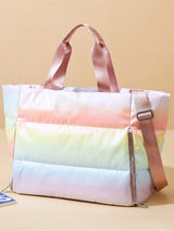 Gradient Quilted Travel Bag with Side Zippers - Trendsi - Flyclothing LLC