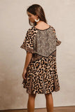 BiBi Leopard Prints Mix and Match Short Sleeves Dress - Trendsi - Flyclothing LLC