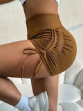 Drawstring High Waist Active Shorts - Trendsi