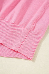 Bow Back Round Neck Short Sleeve Knit Top - Trendsi - Flyclothing LLC
