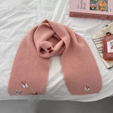 Butterfly Embroidered Knitted Scarf - Trendsi - Flyclothing LLC