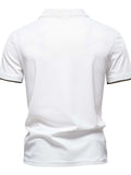 Men's Giraffe Embroidered Collared Neck Contrast Polo - Trendsi - Flyclothing LLC