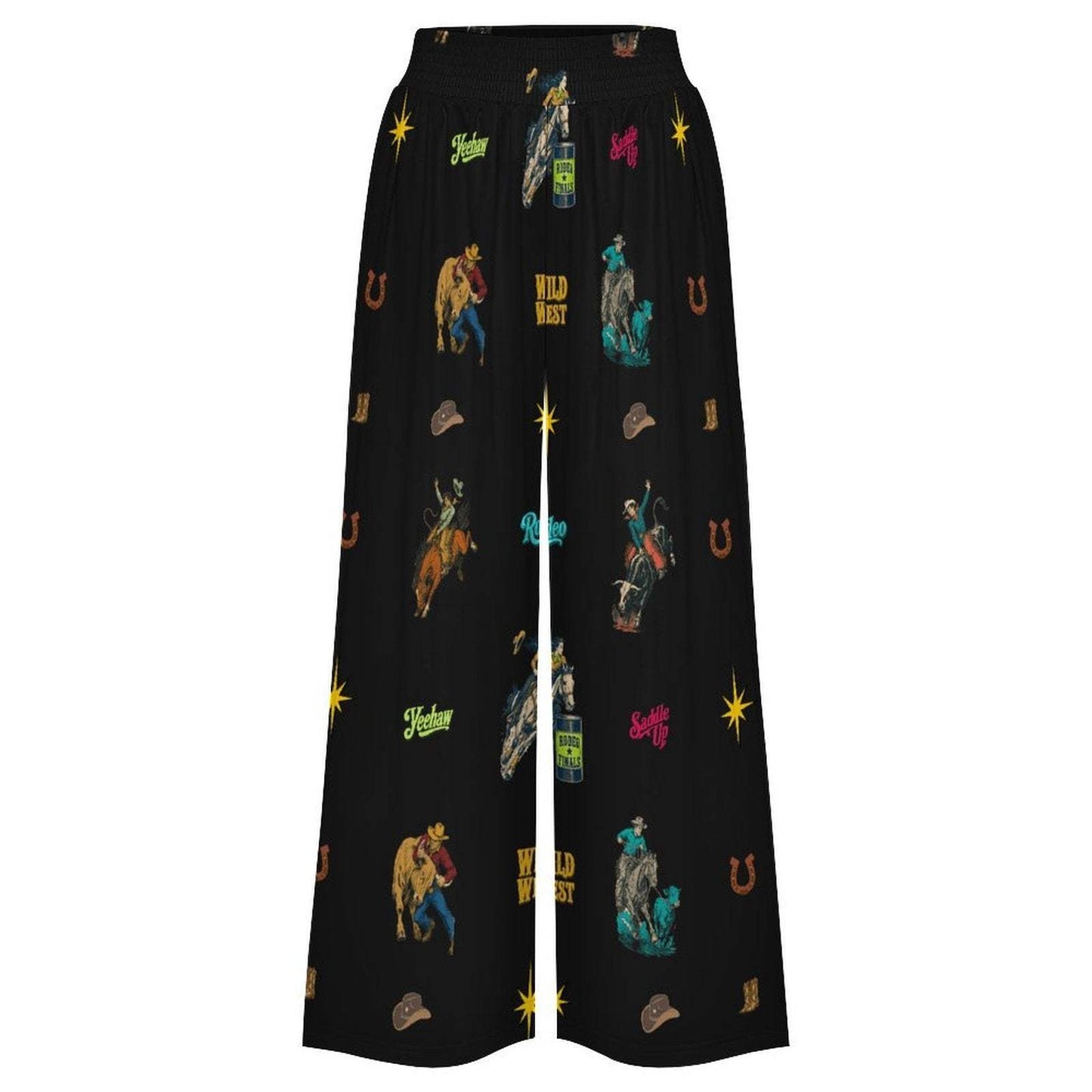 Baha Ranch The Last Roundup Rodeo High Waisted Wide Leg Pants