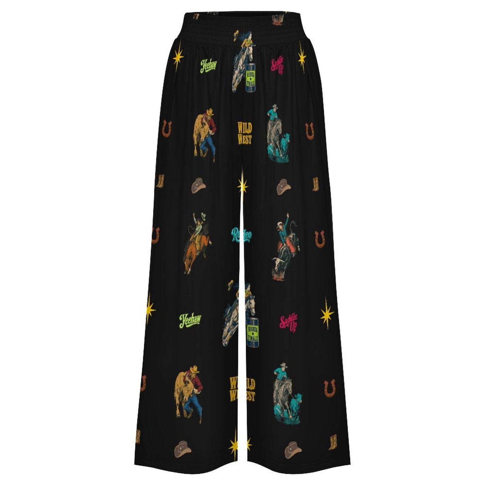 Baha Ranch The Last Roundup Rodeo High Waisted Wide Leg Pants