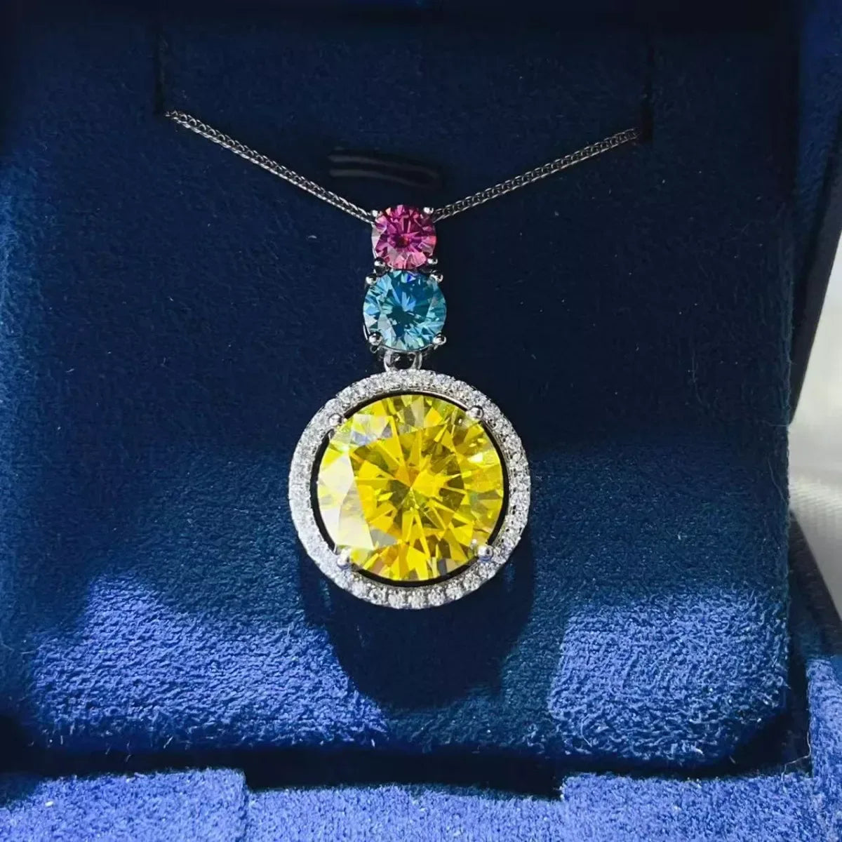 11.5 Carat Moissanite 925 Sterling Silver Necklace - Trendsi - Flyclothing LLC