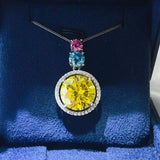 11.5 Carat Moissanite 925 Sterling Silver Necklace - Trendsi - Flyclothing LLC