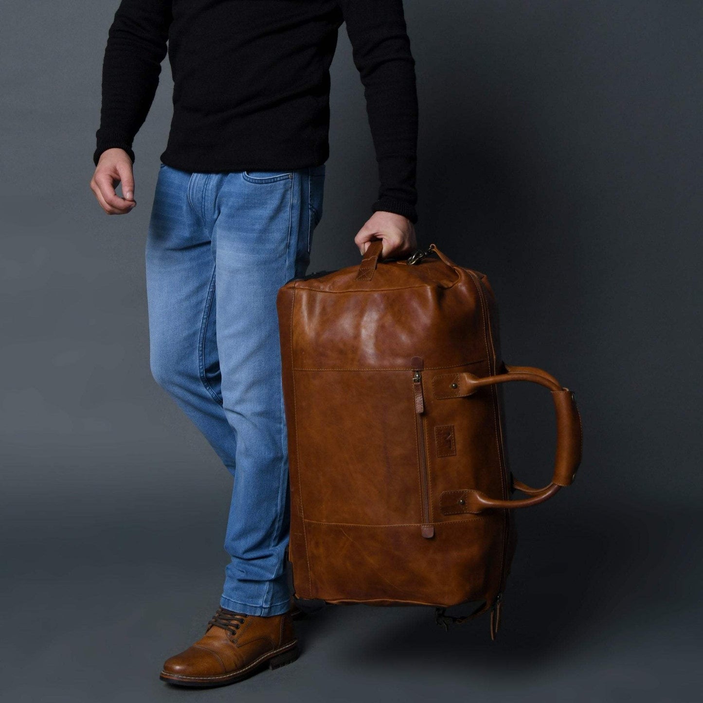 Harbor Leather Trolly Carry-On - Classy Leather Bags - Flyclothing LLC