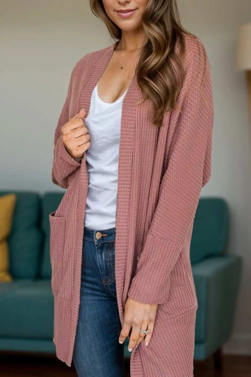 Open Front Long Sleeve Cover Up - Trendsi - Flyclothing LLC