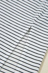 Stripe Crisscross Side Slits Slim Fit Sleeveless Midi Dress - Trendsi - Flyclothing LLC
