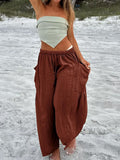 Full Size Drawstring Pants with Pockets Plus Size - Trendsi