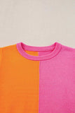 Contrast Round Neck Cap Sleeve Sweater - Trendsi - Flyclothing LLC