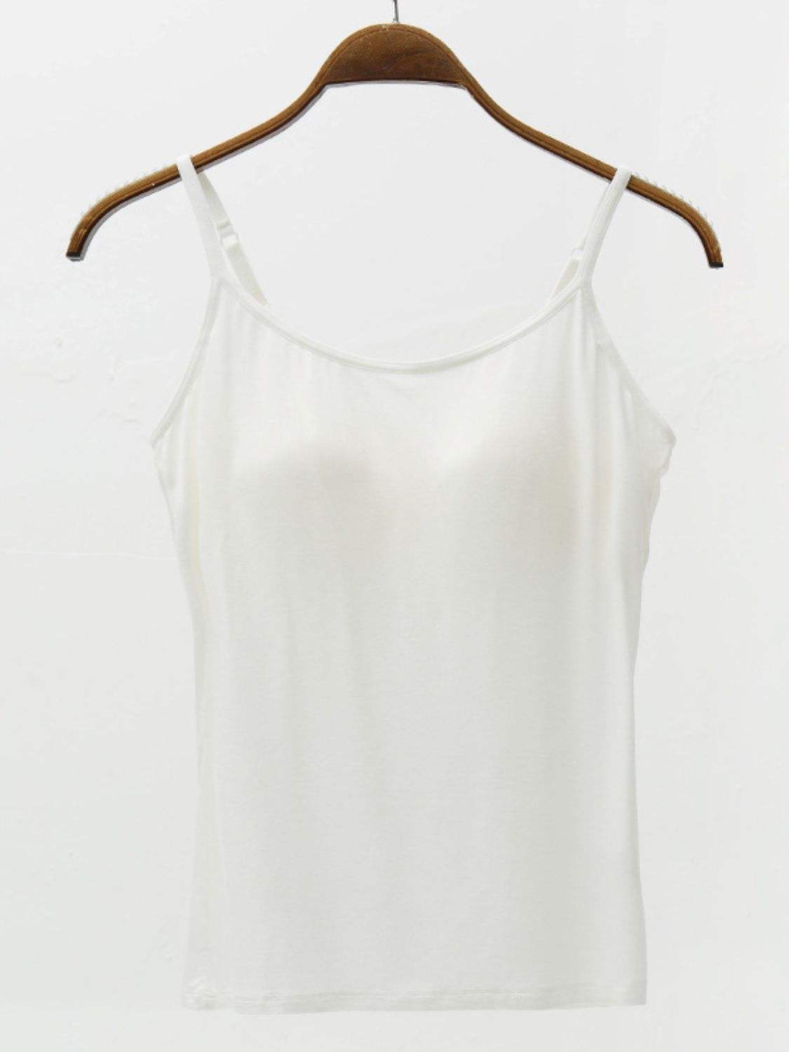 Full Size Adjustable Strap Modal Cami with Bra - Trendsi - Flyclothing LLC
