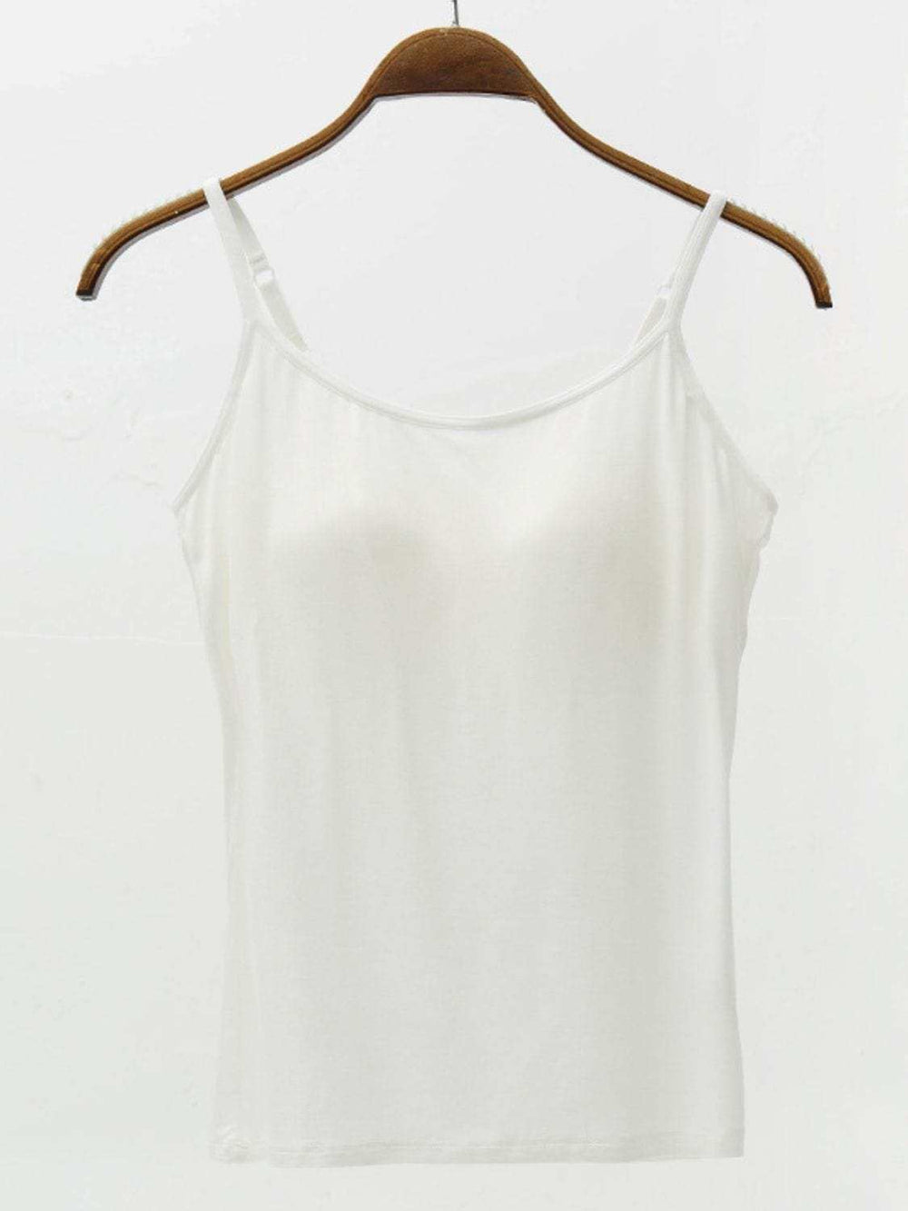 Full Size Adjustable Strap Modal Cami with Bra - Trendsi - Flyclothing LLC