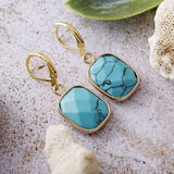 Copper Natural Stone Dangle Earrings - Trendsi - Flyclothing LLC