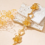 18K Gold-Plated Flower Bracelet - Trendsi - Flyclothing LLC
