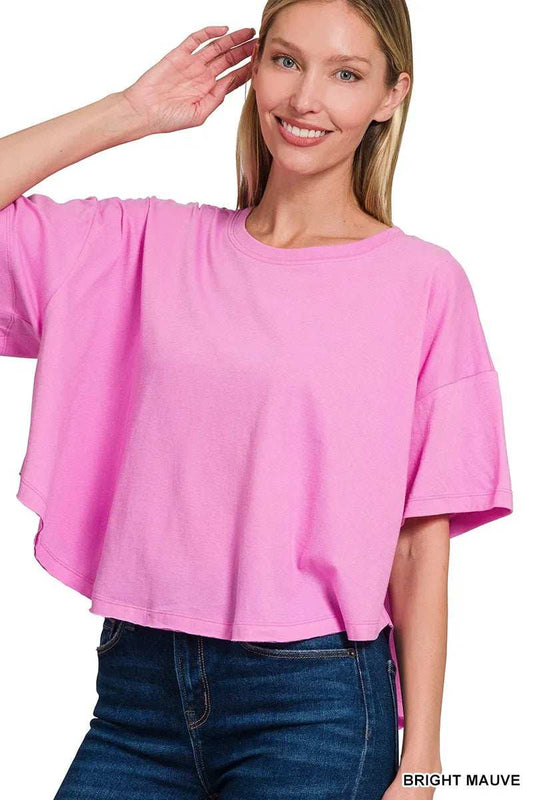 Zenana Cotton Round Neck Short Sleeve T-Shirt - Trendsi - Flyclothing LLC