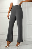 High Waist Straight Leg Pants - Trendsi - Flyclothing LLC
