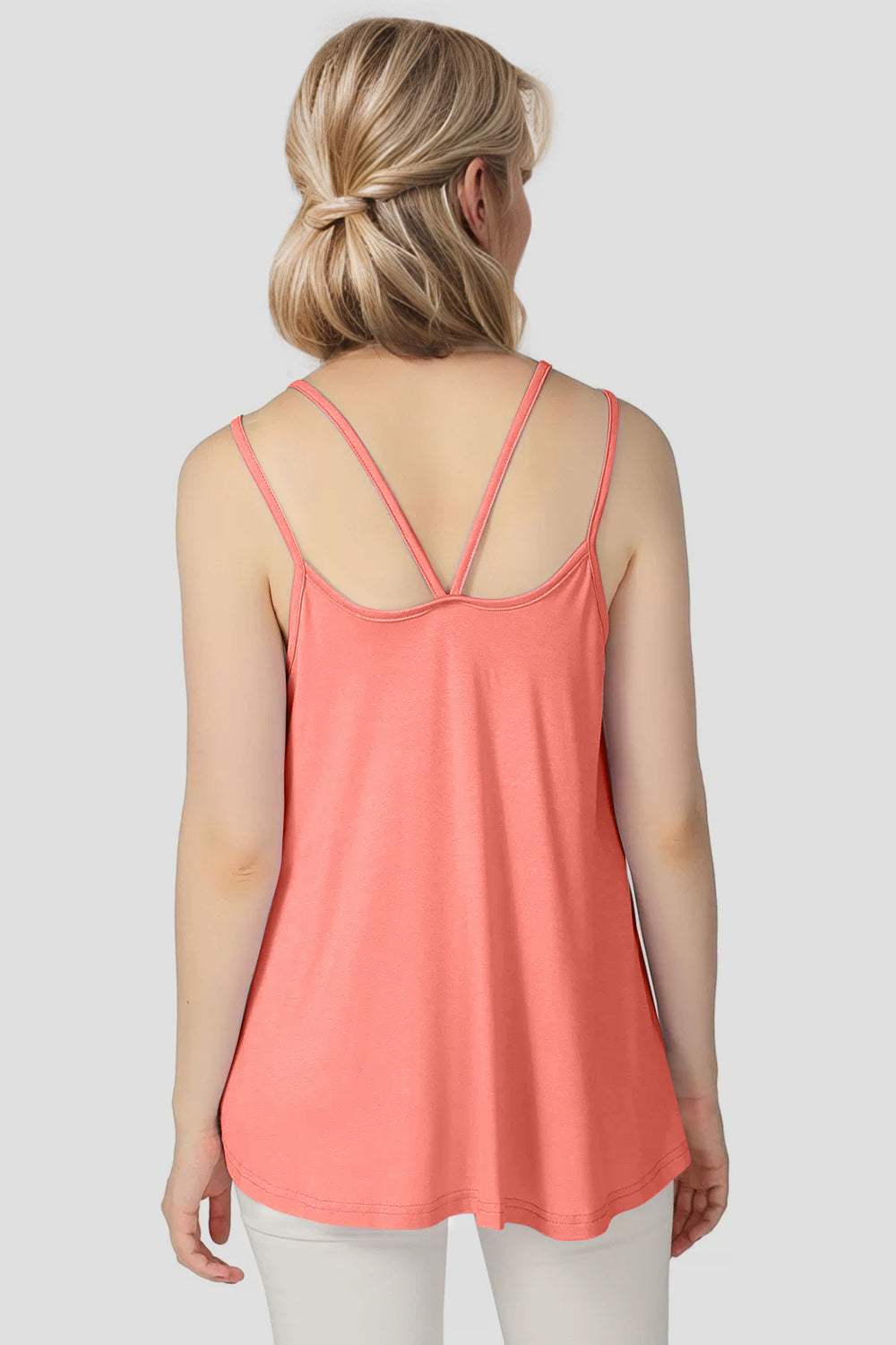 Basic Bae Bamboo Scoop Neck Double Spaghetti Straps Cami - Trendsi - Flyclothing LLC