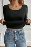 Round Neck Long Sleeve Top - Trendsi - Flyclothing LLC