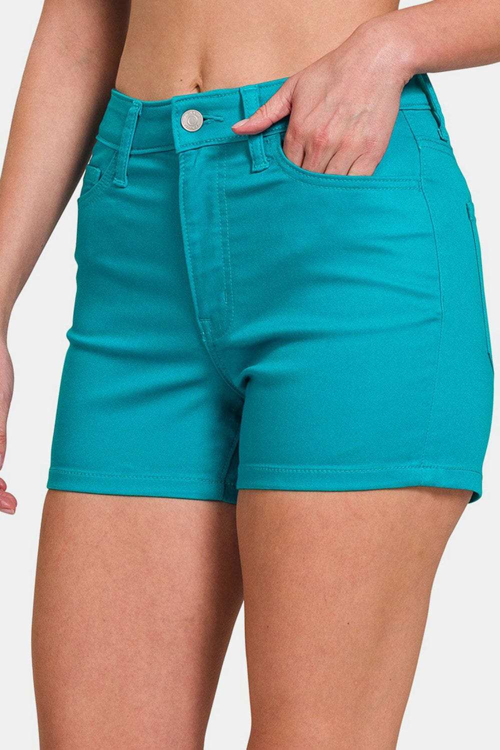 Zenana High Waist Denim Shorts - Trendsi - Flyclothing LLC