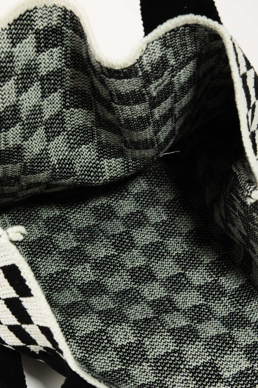 Fame Checkered Pattern Tote Bag - Trendsi