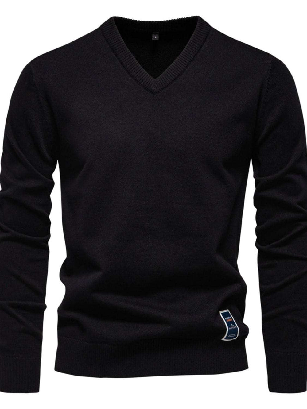 Men's Ribbed Hem V-Neck Long Sleeve Sweater - Trendsi - Flyclothing LLC