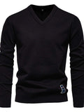 Men's Ribbed Hem V-Neck Long Sleeve Sweater - Trendsi - Flyclothing LLC