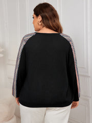 Plus Size Printed Long Sleeve Sweatshirt - Trendsi