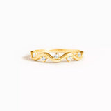 925 Sterling Silver Zircon Wave Ring - Trendsi - Flyclothing LLC