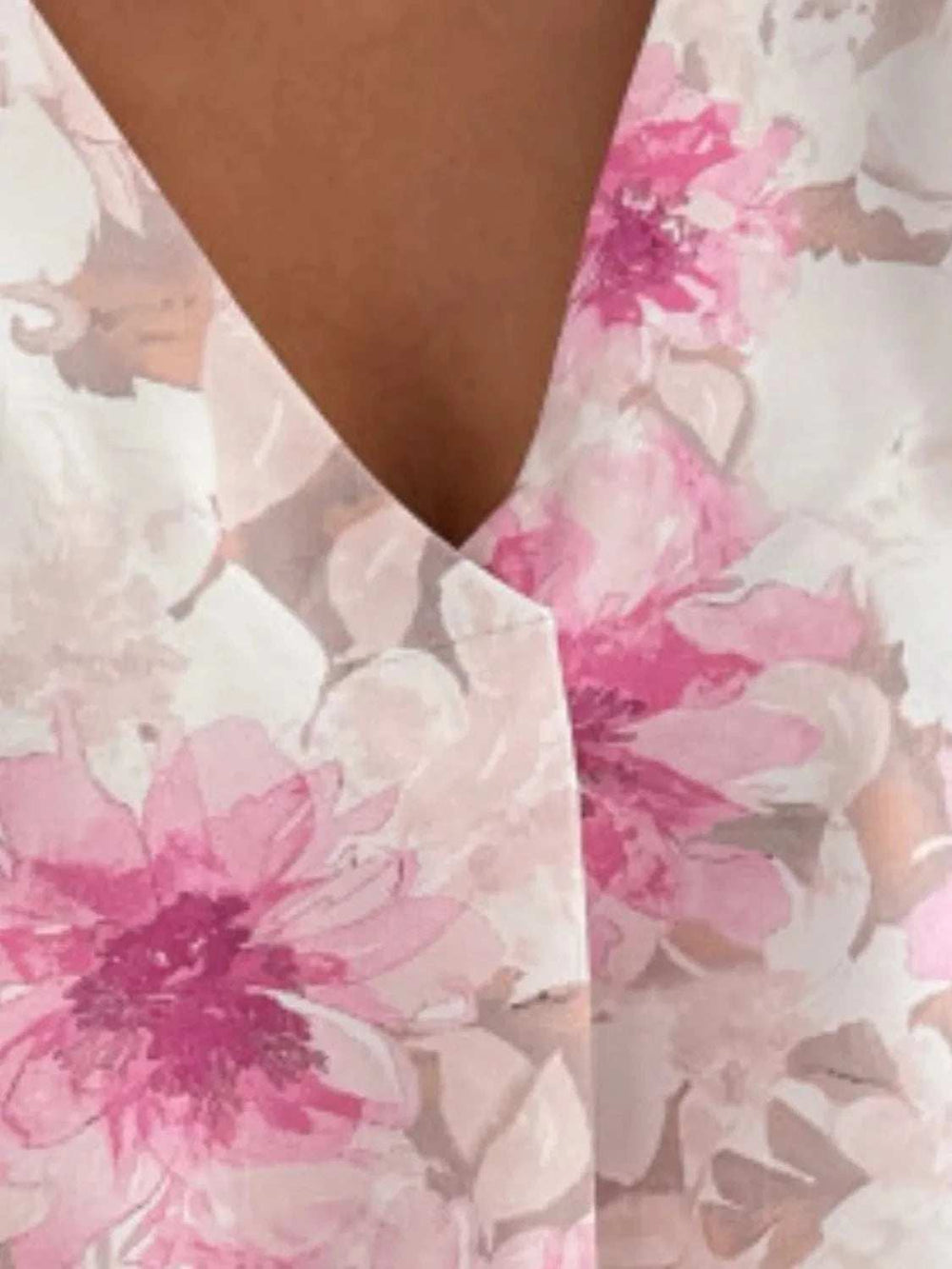 Floral V-Neck Long Sleeve Blouse - Trendsi - Flyclothing LLC