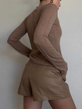 Round Neck Long Sleeve T-Shirt - Trendsi - Flyclothing LLC