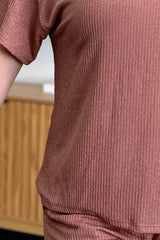 Double Take Full Size Round Neck Short Sleeve T-Shirt and Shorts Set - Trendsi - Flyclothing LLC