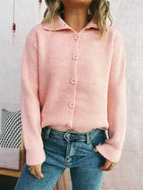Ribbed Button-Up Cardigan - Trendsi - Flyclothing LLC