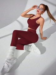 Scoop Neck Wide Strap Top and Pants Active Set - Trendsi