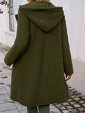 Devine Pocketed Long Sleeve Hooded Teddy Coat - Trendsi - Flyclothing LLC