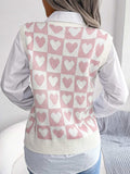 Heart V-Neck Sweater Vest - Trendsi - Flyclothing LLC