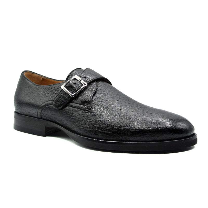 59-503-BLK ROMAN Peccary Monk Strap, Black - Zelli Italia - Flyclothing LLC