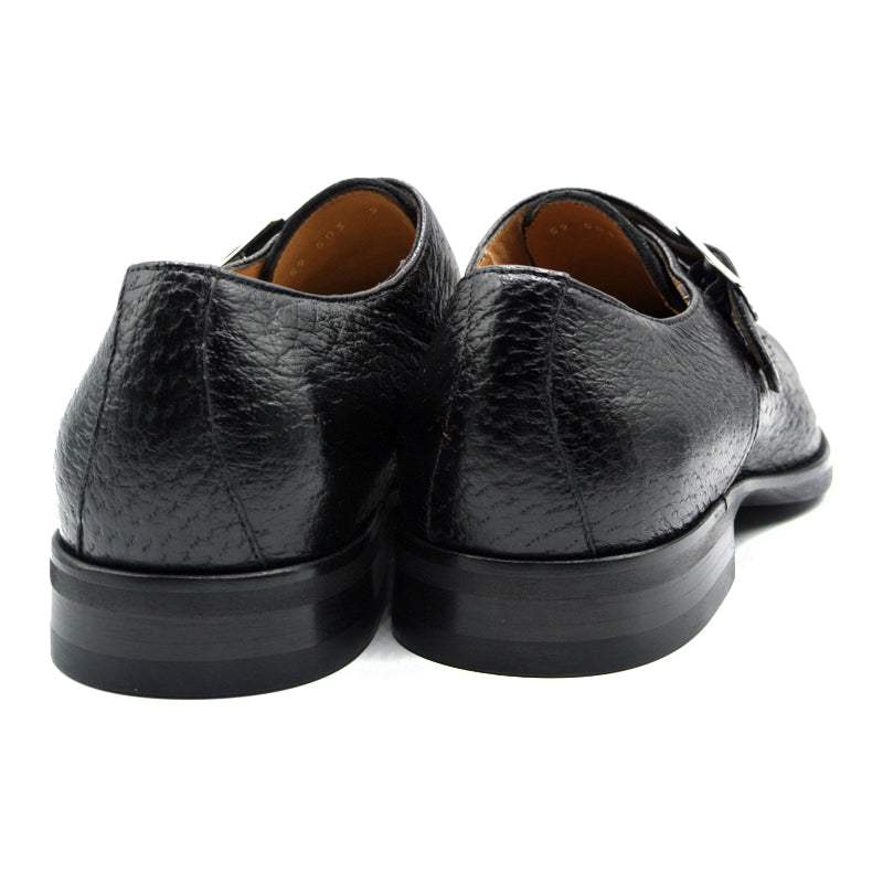 59-503-BLK ROMAN Peccary Monk Strap, Black - Zelli Italia - Flyclothing LLC