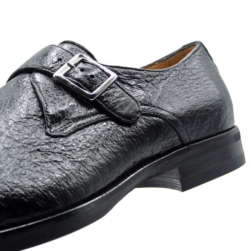 59-503-BLK ROMAN Peccary Monk Strap, Black - Zelli Italia - Flyclothing LLC