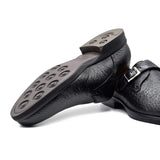 59-503-BLK ROMAN Peccary Monk Strap, Black - Zelli Italia - Flyclothing LLC