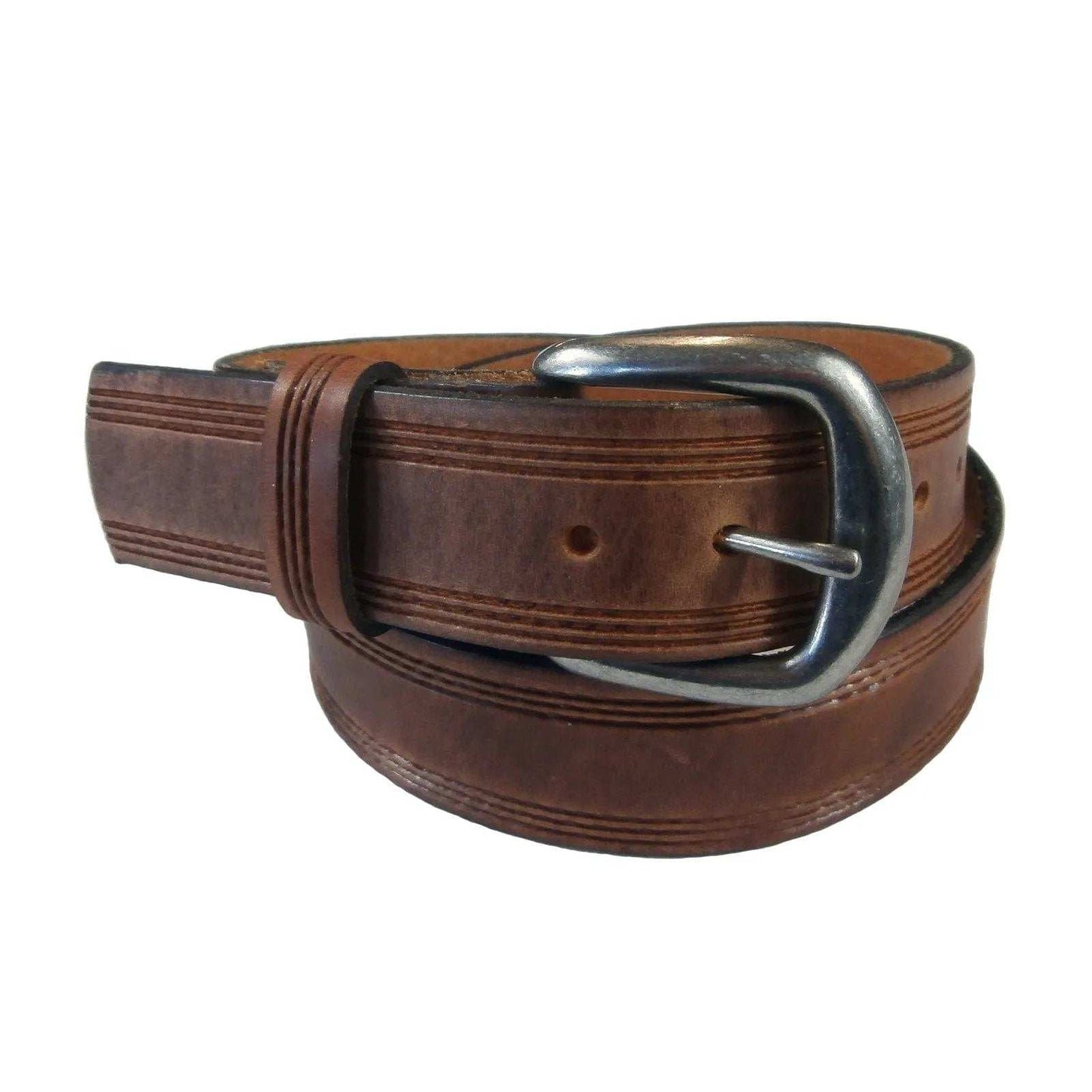 Rockmount Ranch Wear Tan Triple Stitch Leather Belt - Rockmount Clothing - Flyclothing LLC