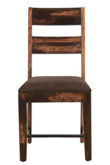 Seven Piece Dark Brown and Black Solid Wood Live Edge Dining Set with Six Chairs - Homeroots - Flyclothing LLC