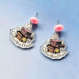 Book Stack Acrylic Drop Earrings - Trendsi - Flyclothing LLC