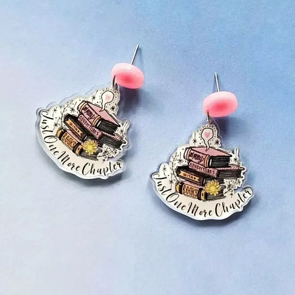 Book Stack Acrylic Drop Earrings - Trendsi - Flyclothing LLC