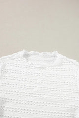 Long Sleeve Jacquard Slim Top - Trendsi - Flyclothing LLC