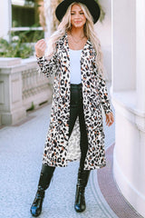 Leopard Open Front Long Sleeve Cover Up - Trendsi - Flyclothing LLC